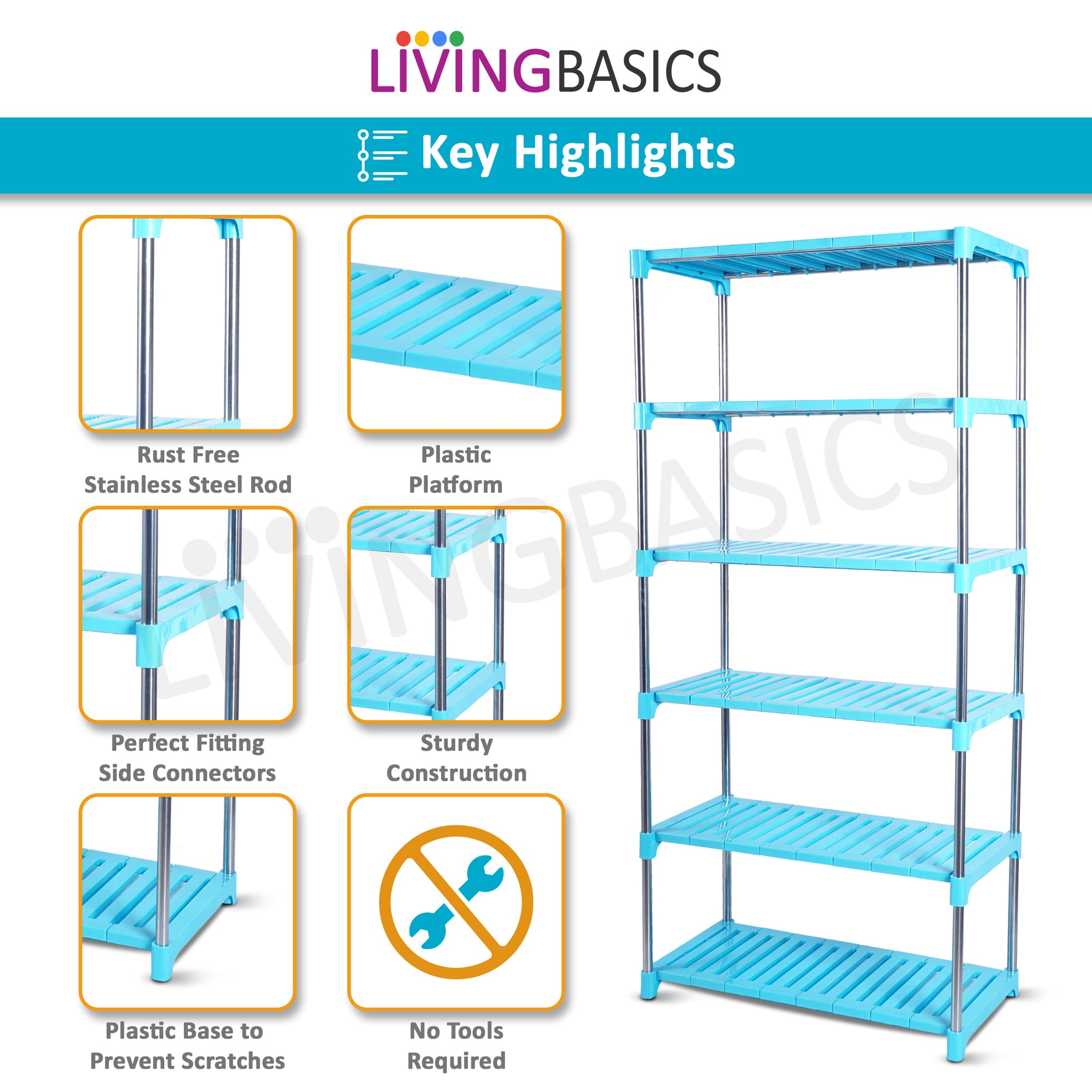 6 Layer Blue Multipurpose Storage Rack