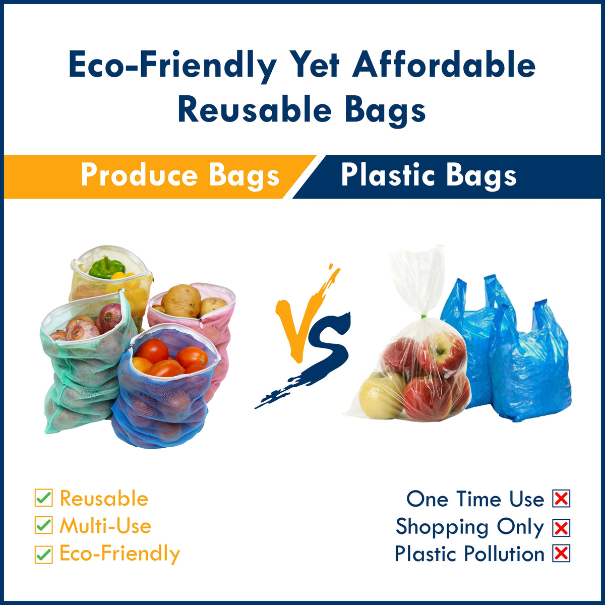 LIVINGBASICS Net Vegetable Bag (MULTICOLOUR)