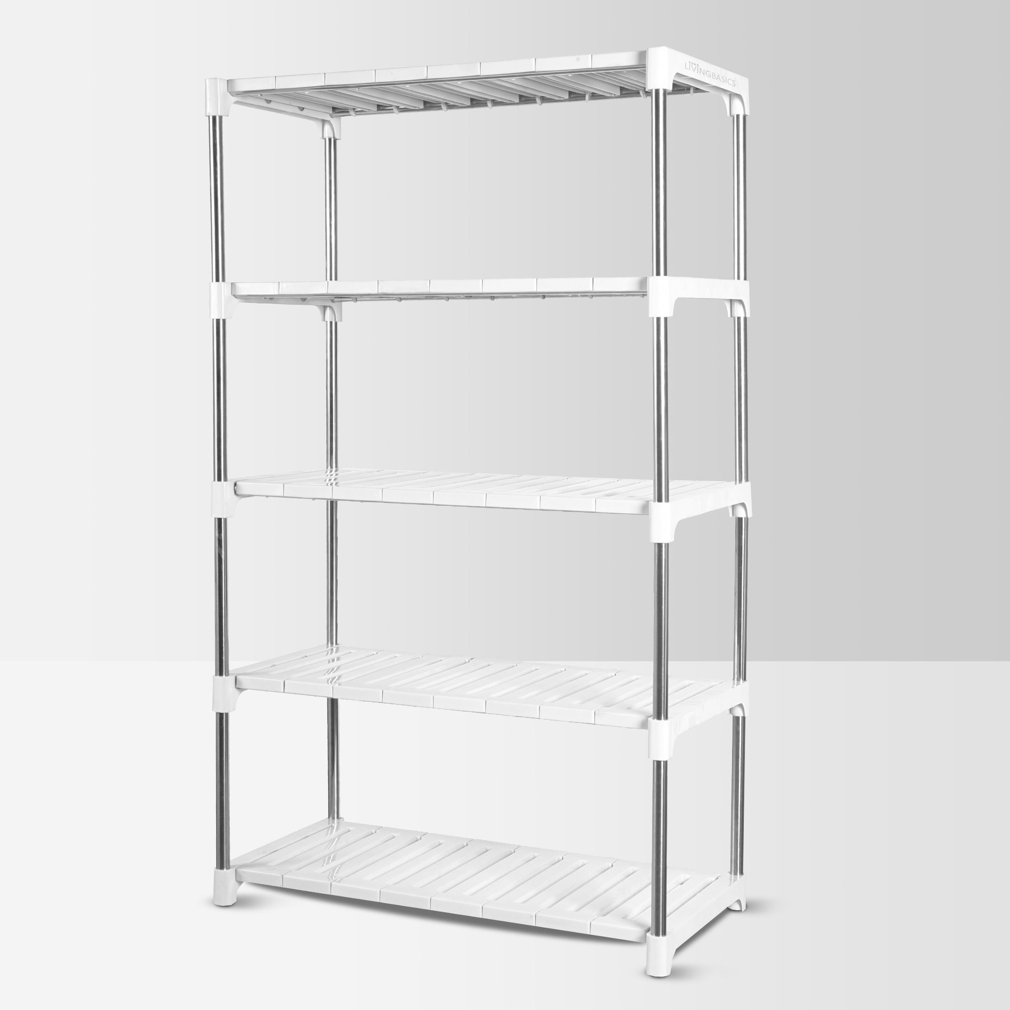 LIVINGBASICS Stainless Steel Multifunctional/Multipurpose Storage Shelves/Rack/Stand for Home/Office/Kitchen/Balcony/Bathroom/Study Room