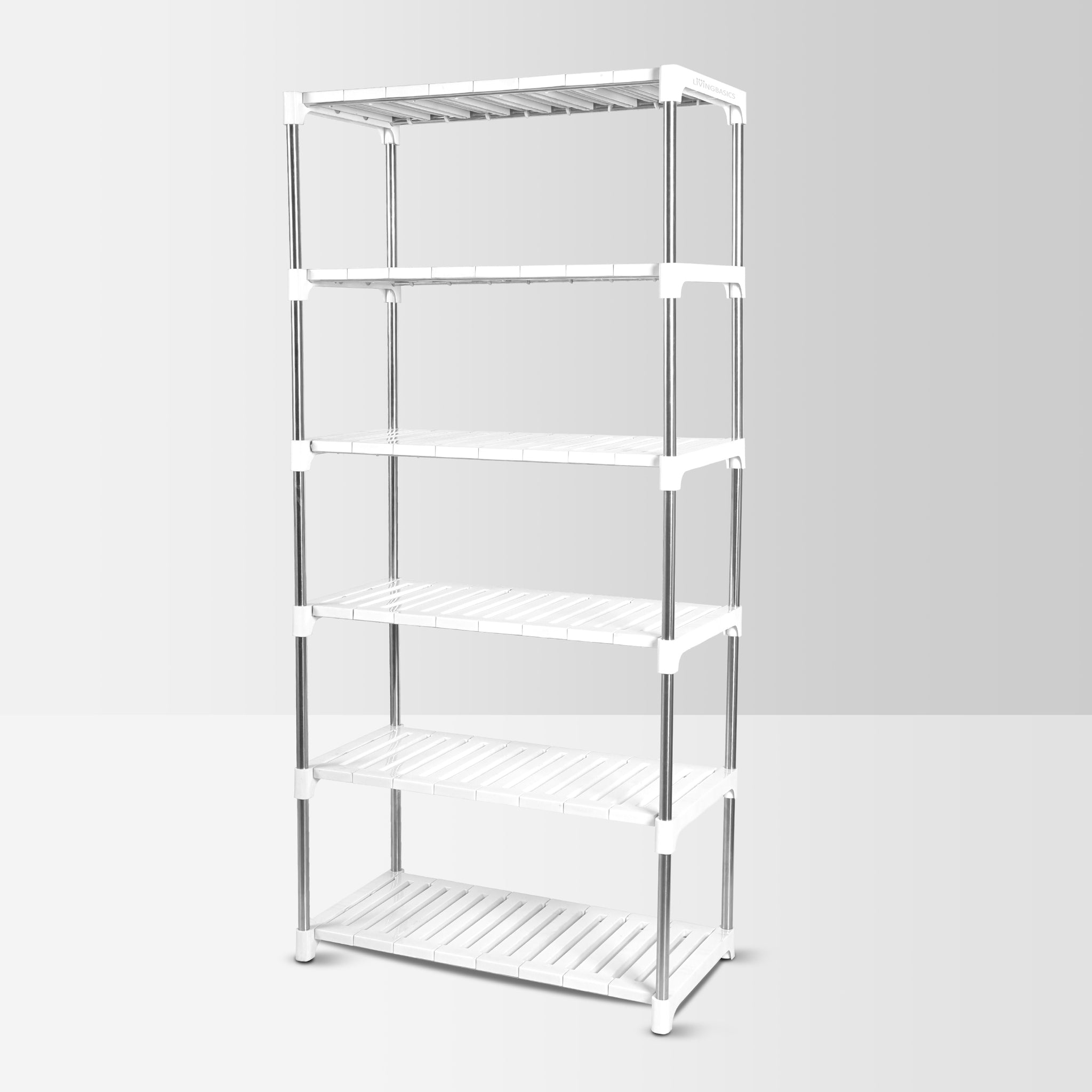 LIVINGBASICS Stainless Steel Multifunctional/Multipurpose Storage Shelves/Rack/Stand for Home/Office/Kitchen/Balcony/Bathroom/Study Room
