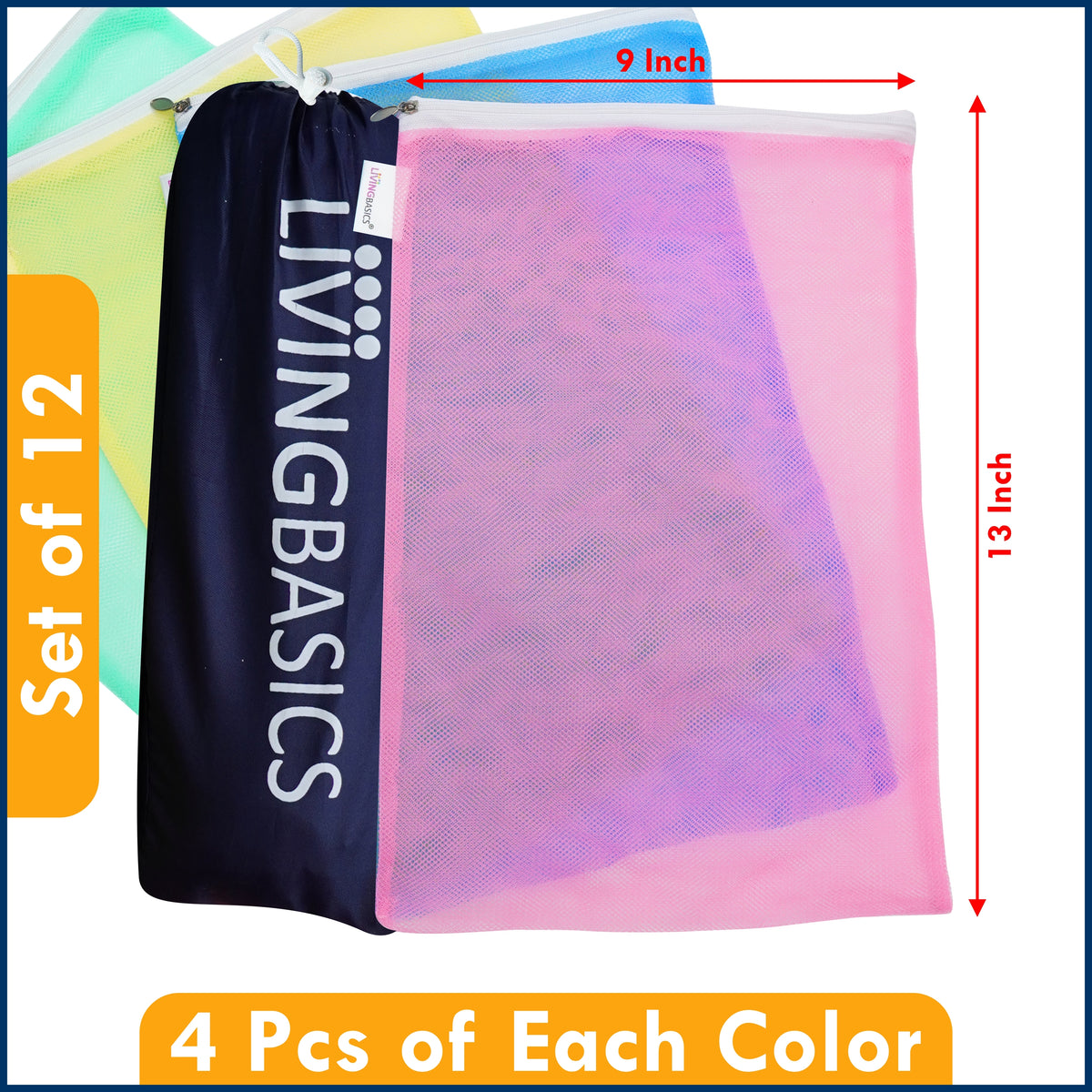 LIVINGBASICS Net Vegetable Bag (MULTICOLOUR)