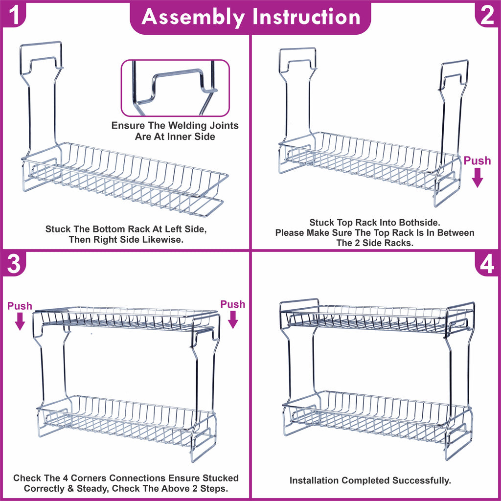 Foldable 2-Tier Organizer For Platform, Countertop or Cabinets