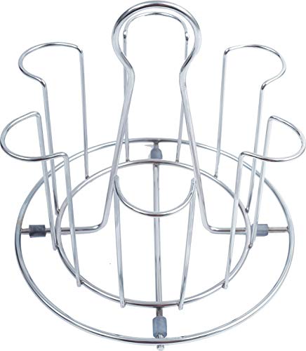 LIVINGBASICS Stainless Steel Glass Stand for Kitchen, Dining Table Tumbler Holder/Glass Rack for/Dining Table/Home/Office for 12 Glasses (Set of 2) Round Design