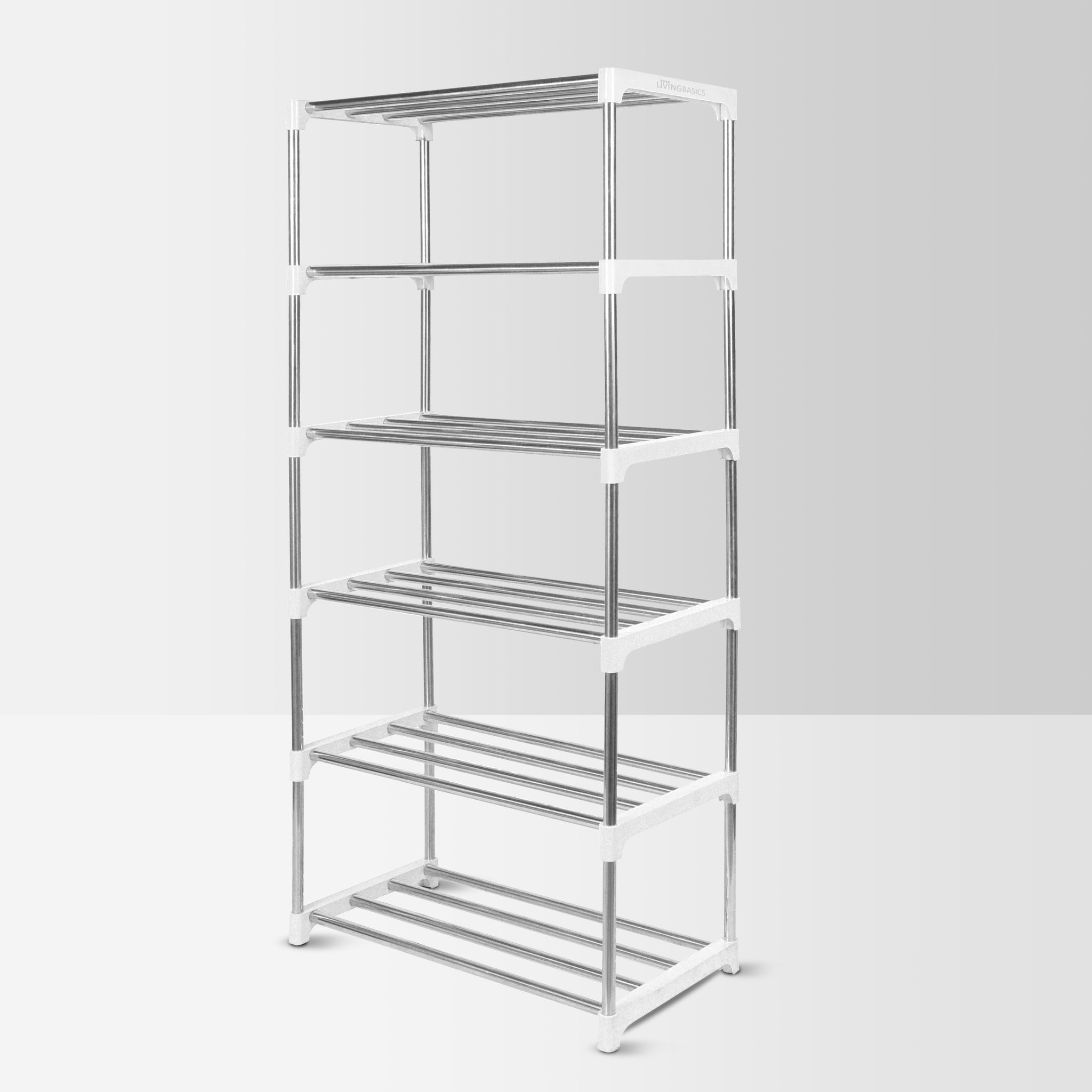 LIVINGBASICS Stainless Steel Multifunctional/Multipurpose Storage Shelves/Rack/Stand for Home/Office/Kitchen/Balcony/Bathroom/Study Room