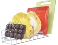 Anti Rust Stainless Steel 10 Sections Triangle Shape Dish Stand, Plate Rack, Lid Organizer Rack